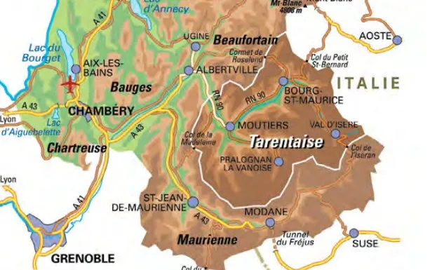 Carte de la Tarentaise