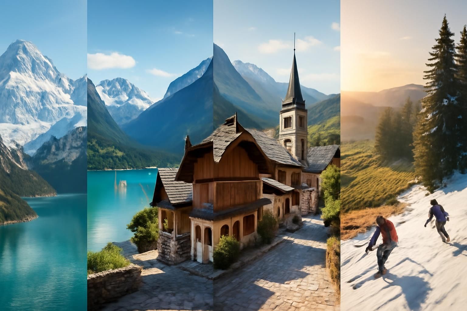 Paysage de montagne et lac en Savoie, entre vallées alpines et villages, pour préparer sa visite de la Savoie