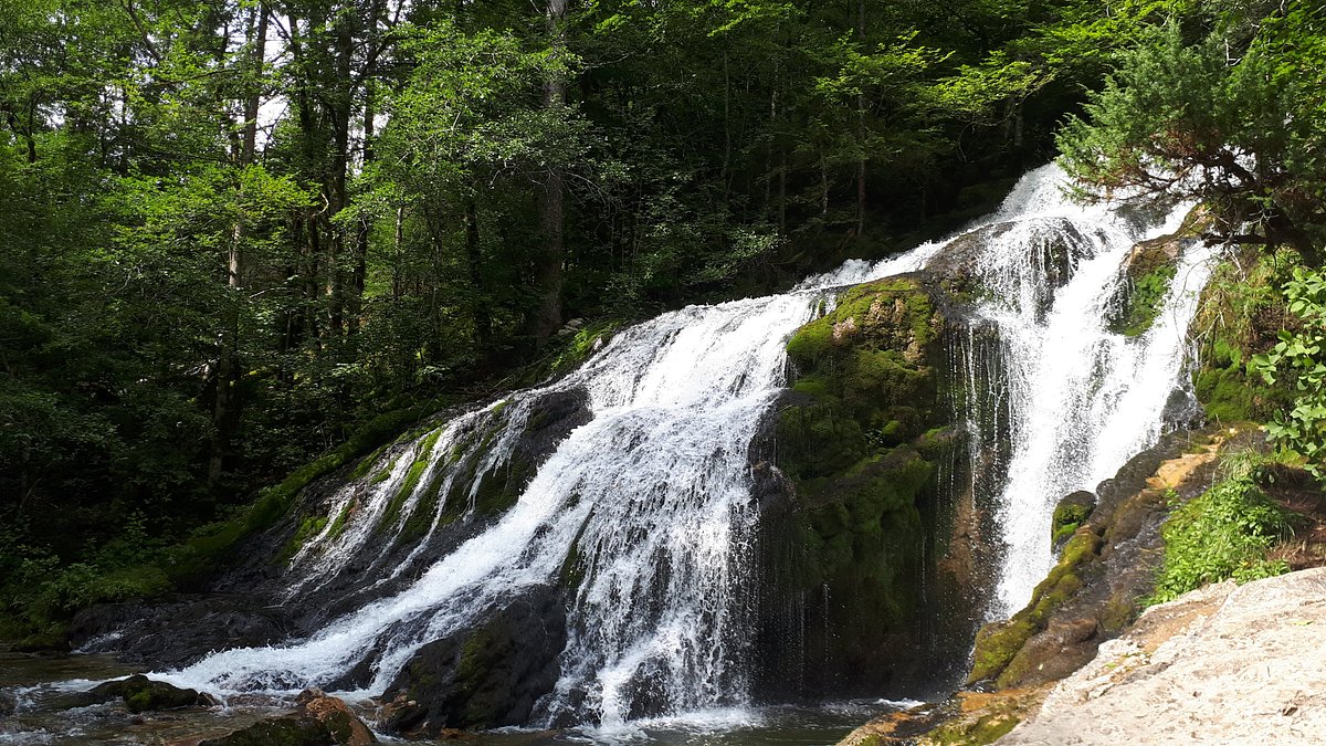 Cascade du Pissieu en forêt, dans le massif des Bauges