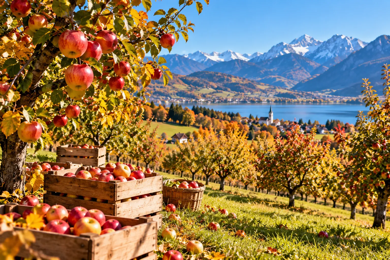 Récolte de pommes en Savoie